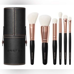 Morphe Rose Away Makeup Brushes - 6 Piece Makeup Brush Set of Eye and Face set
